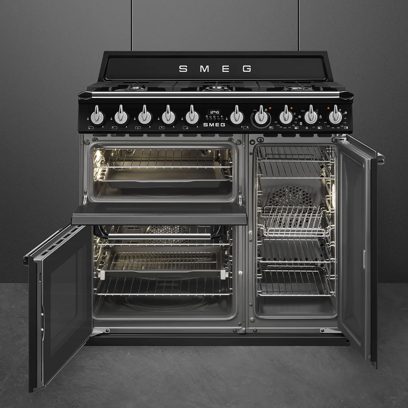 Smeg TR93BL Victoria Gazlı Kuzine 90 cm. Siyah - Görsel 3
