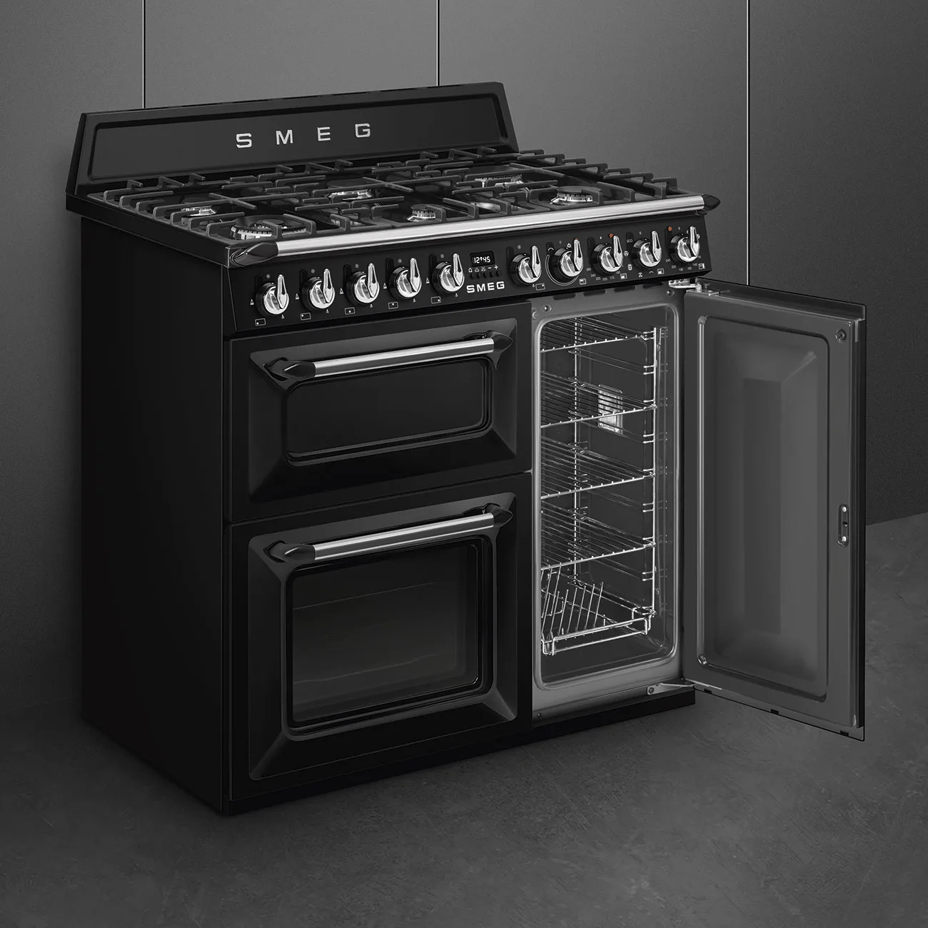 Smeg TR93BL Victoria Gazlı Kuzine 90 cm. Siyah - Görsel 5