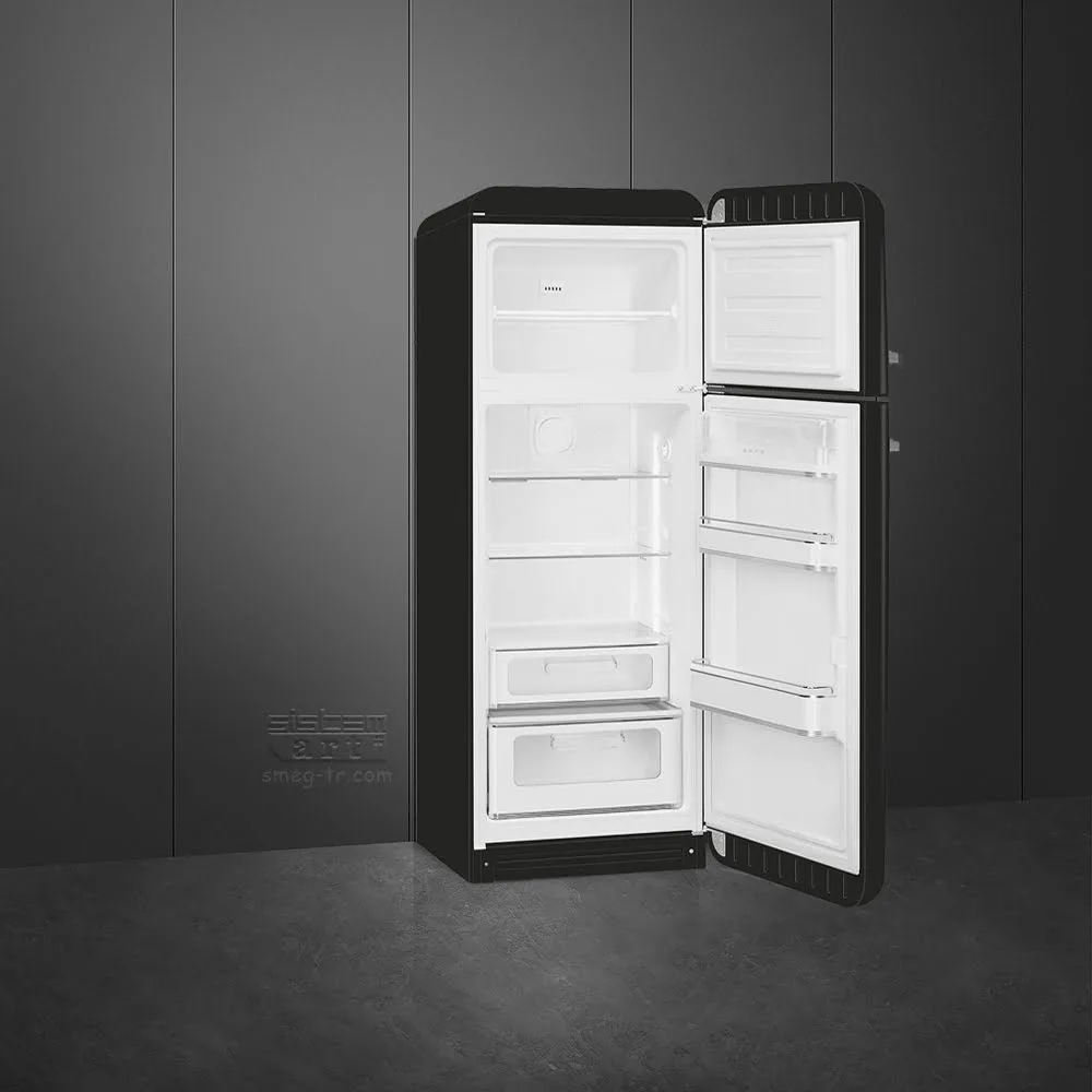Smeg FAB30RBL3 Retro Dondurucu Üstte 2 Kapılı Buzdolabı Siyah Sağ Menteşe - Görsel 2