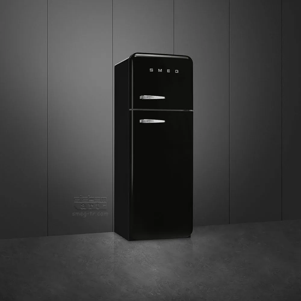 Smeg FAB30RBL3 Retro Dondurucu Üstte 2 Kapılı Buzdolabı Siyah Sağ Menteşe - Görsel 3