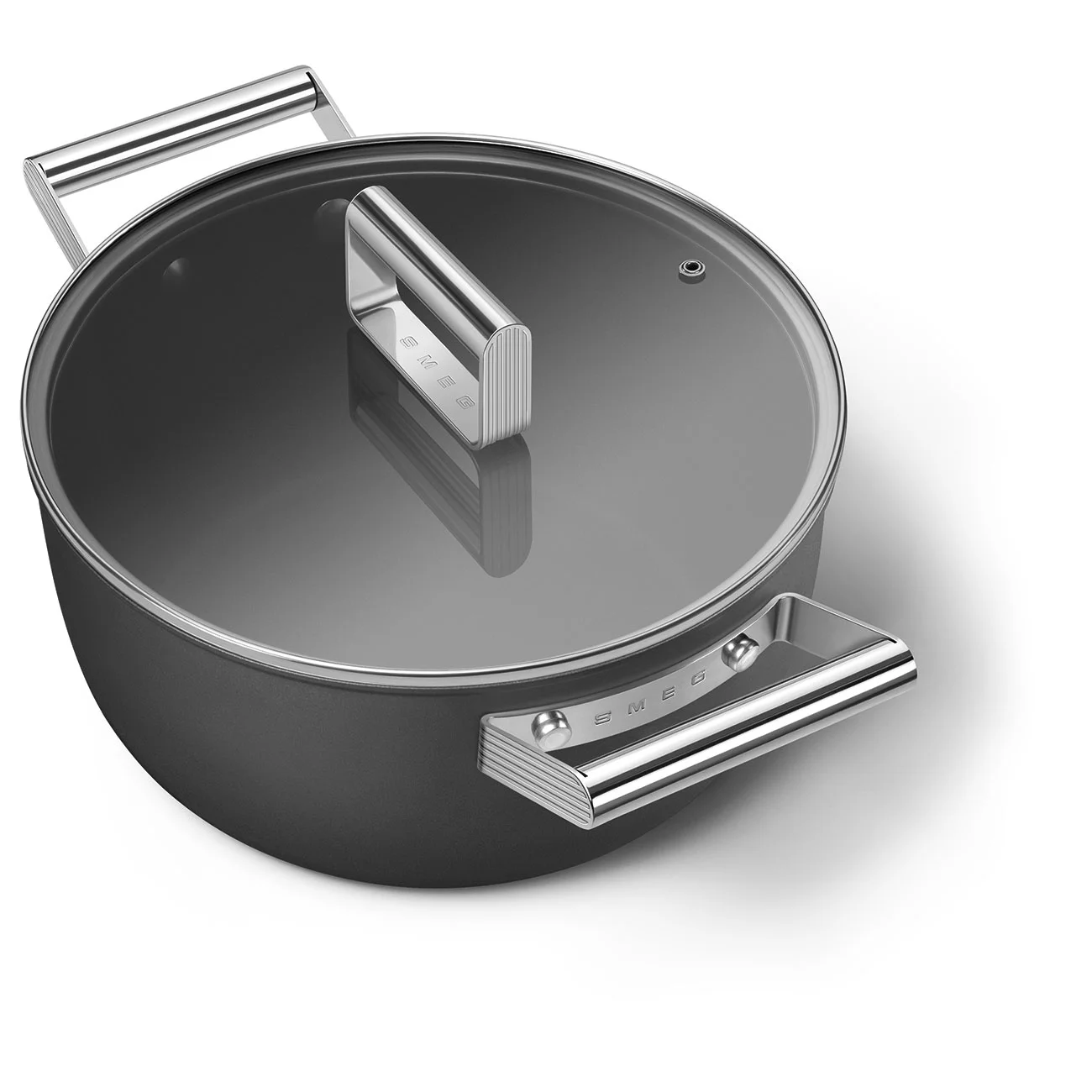 Smeg CKFC2411BLM Cookware Yapışmaz Tencere Cam Kapaklı 24 cm. Siyah - Görsel 7