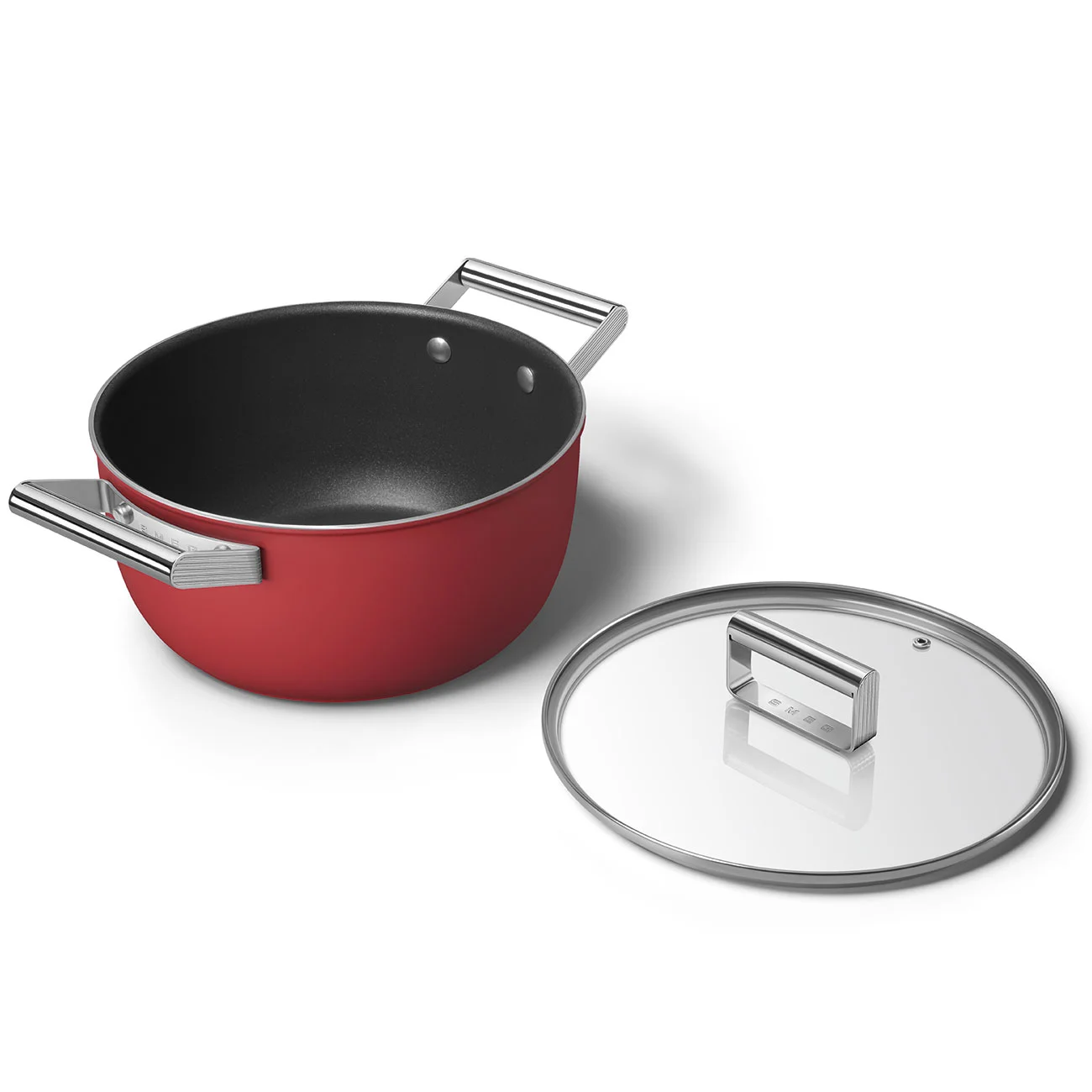 Smeg CKFC2411RDM Cookware Yapışmaz Tencere Cam Kapaklı 24 cm. Kırmızı - Görsel 4