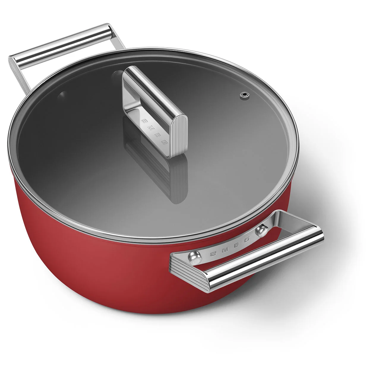 Smeg CKFC2411RDM Cookware Yapışmaz Tencere Cam Kapaklı 24 cm. Kırmızı - Görsel 7