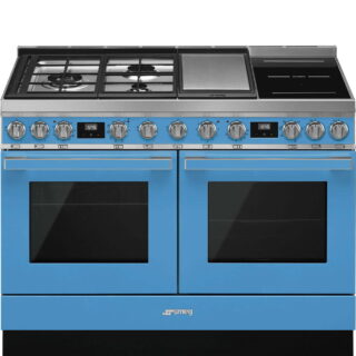 Smeg CPF120IGMPT Portofino 2 Fırınlı Üstü İndüksiyon+Tepenyaki+Gazlı Kuzine 120 cm. Turkuaz