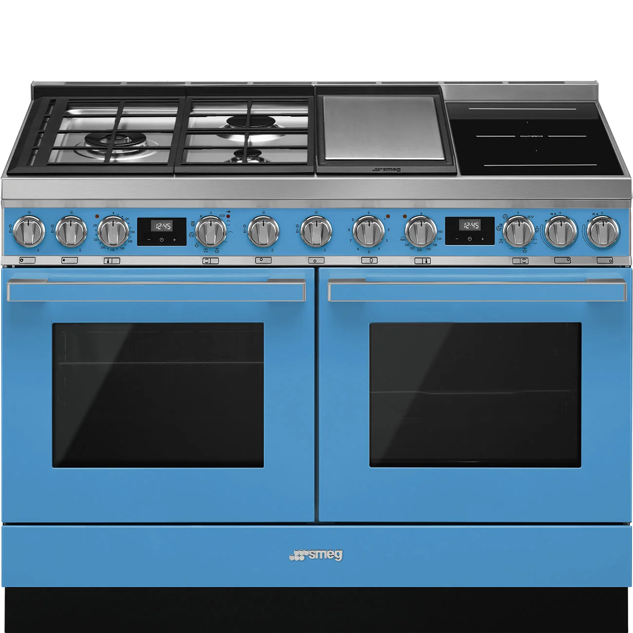 Smeg CPF120IGMPT Portofino 2 Fırınlı Üstü İndüksiyon+Tepenyaki+Gazlı Kuzine 120 cm. Turkuaz