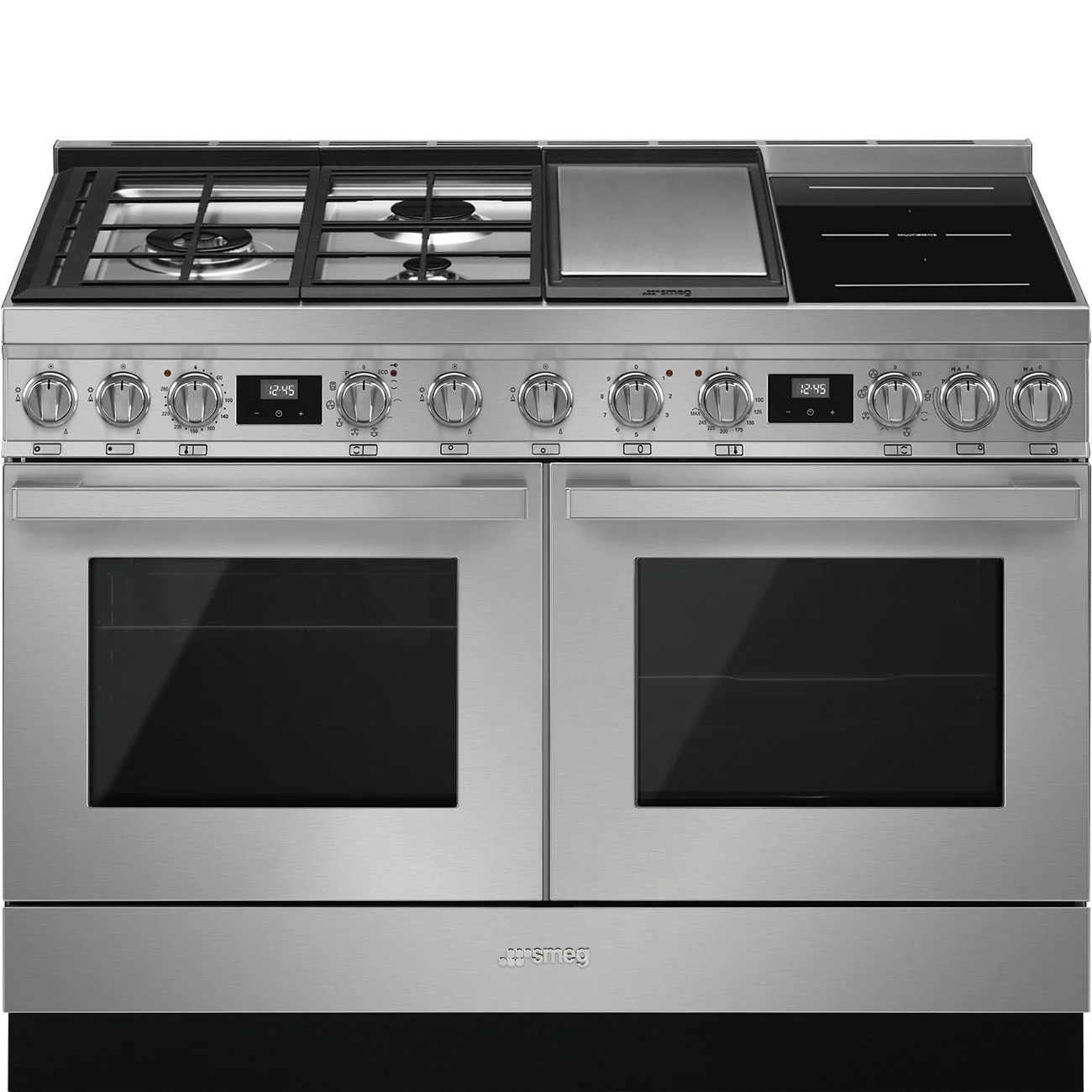 Smeg CPF120IGMPX Portofino 2 Fırınlı Üstü İndüksiyon+Tepenyaki+Gazlı Kuzine 120 cm. Çelik