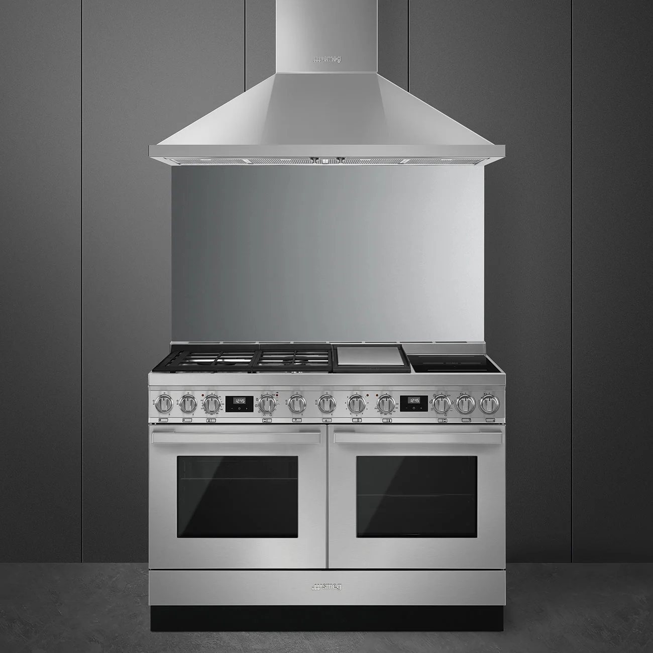 Smeg CPF120IGMPX Portofino 2 Fırınlı Üstü İndüksiyon+Tepenyaki+Gazlı Kuzine 120 cm. Çelik - Görsel 2