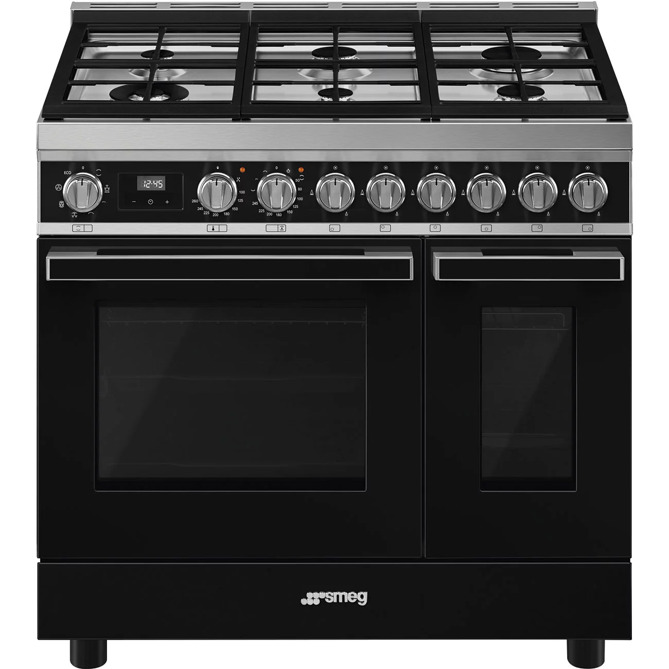 Smeg CPF92GMBL Portofino 2 Fırınlı Kuzine 90 cm. Siyah