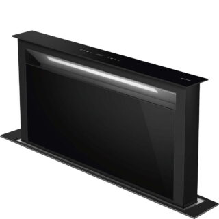 Smeg KDD90CNE DownDraft 90 cm. Tezgah Aspiratörü (725 m³/h) Siyah Cam Panel
