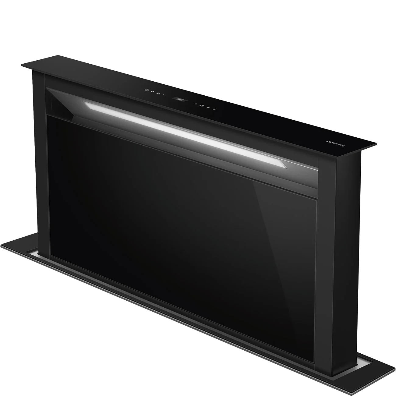 Smeg KDD90CNE DownDraft 90 cm. Tezgah Aspiratörü (725 m³/h) Siyah Cam Panel