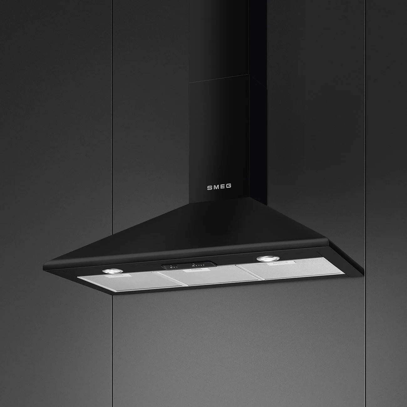 Smeg KSED95NEE Duvar Davlumbaz 90 cm. Siyah - Görsel 2