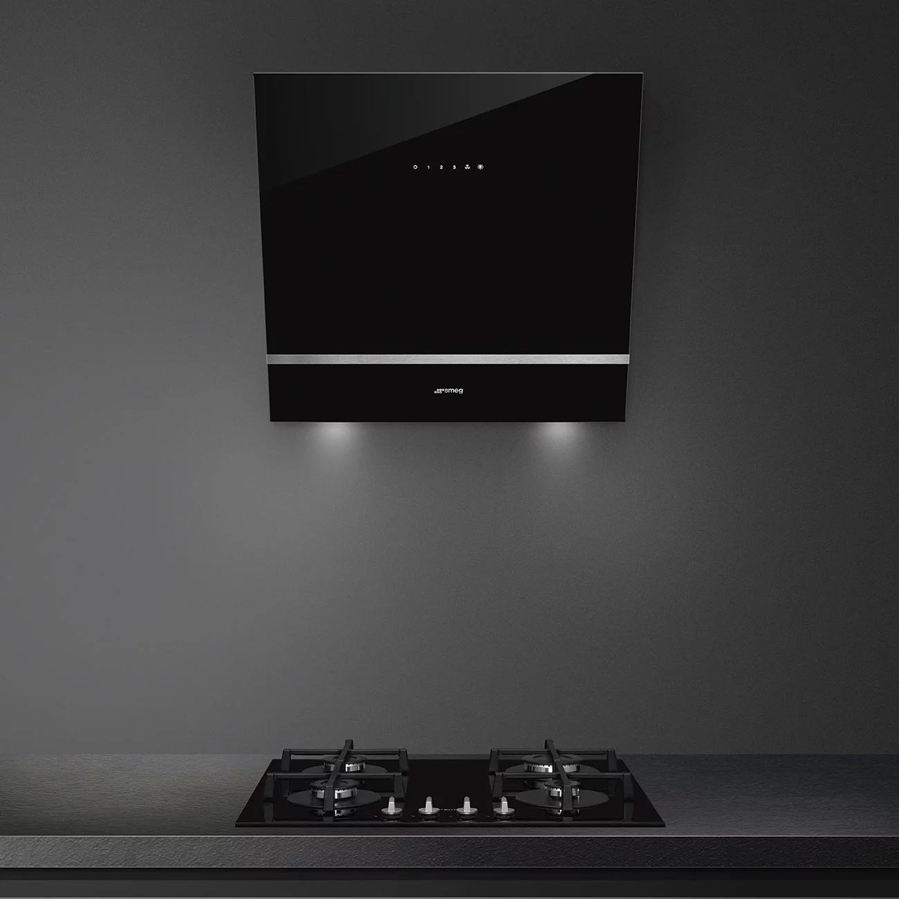 Smeg KV26N Duvar Davlumbaz 60 cm. Siyah Cam - Görsel 5