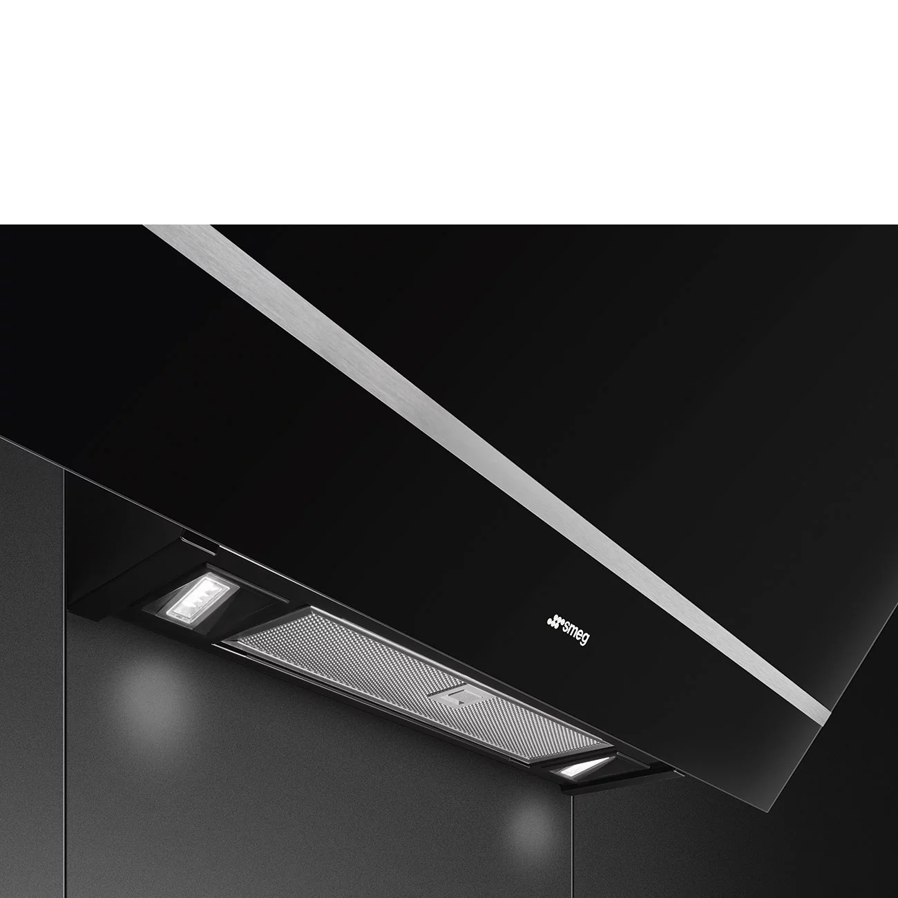 Smeg KV28N Duvar Davlumbaz 80 cm. Siyah Cam - Görsel 3