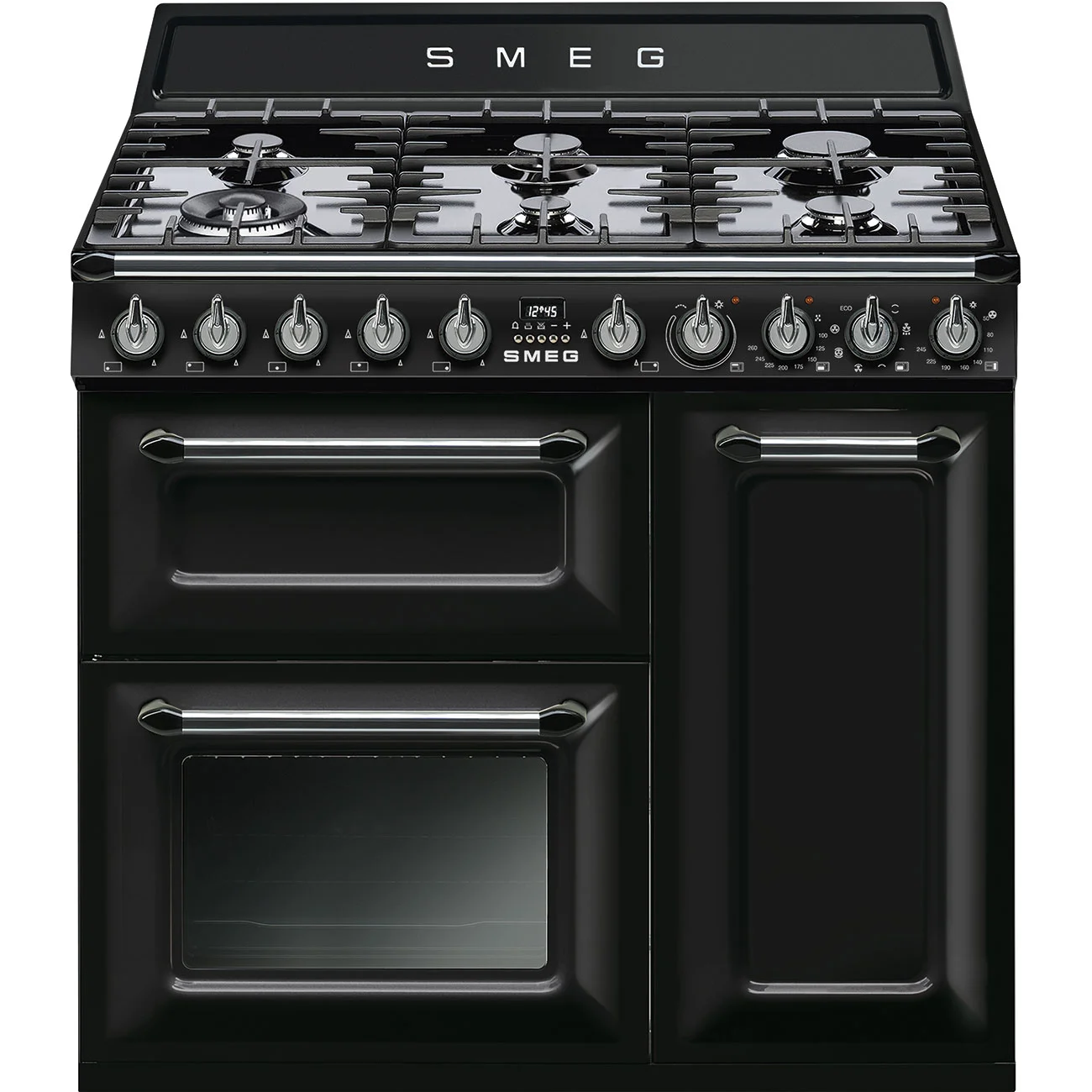 Smeg TR93BL Victoria Gazlı Kuzine 90 cm. Siyah
