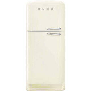 Smeg FAB50LCR5 Retro Dondurucu Üstte 2 Kapılı Buzdolabı Krem Gümüş Estetik Sol Menteşe