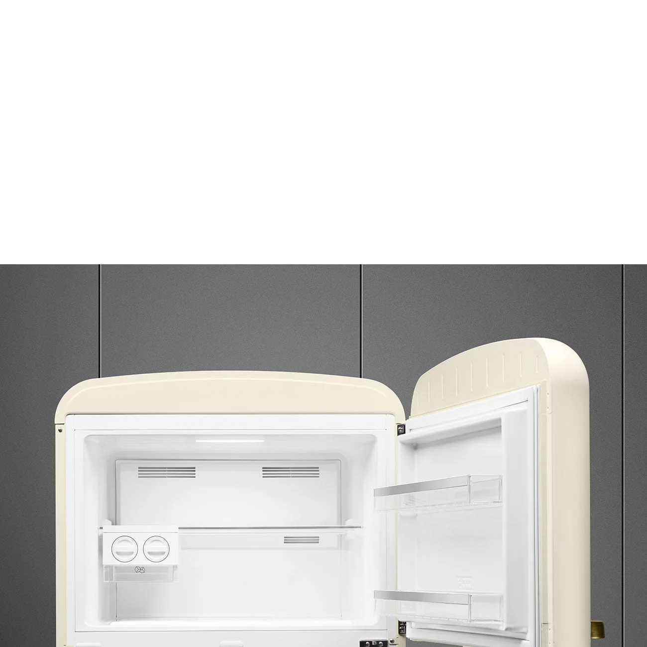 Smeg FAB50RCRB5 Retro Dondurucu Üstte 2 Kapılı Buzdolabı Krem Rustik Estetik Sağ Menteşe - Görsel 3