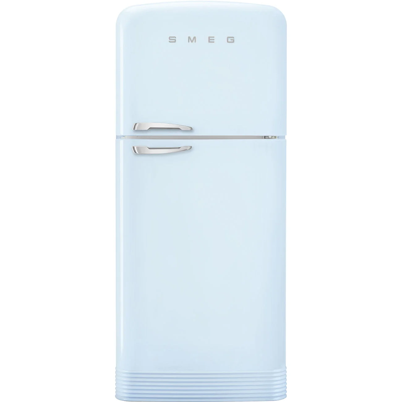 Smeg FAB50RPB5 Retro Dondurucu Üstte 2 Kapılı Buzdolabı Pastel Mavi Sağ Menteşe