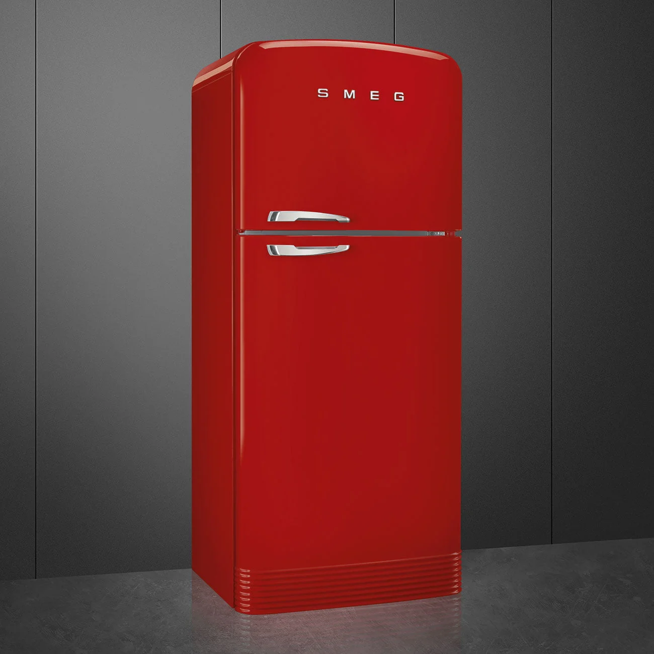 Smeg FAB50RRD5 Retro Dondurucu Üstte 2 Kapılı Buzdolabı Kırmızı Sağ Menteşe - Görsel 3