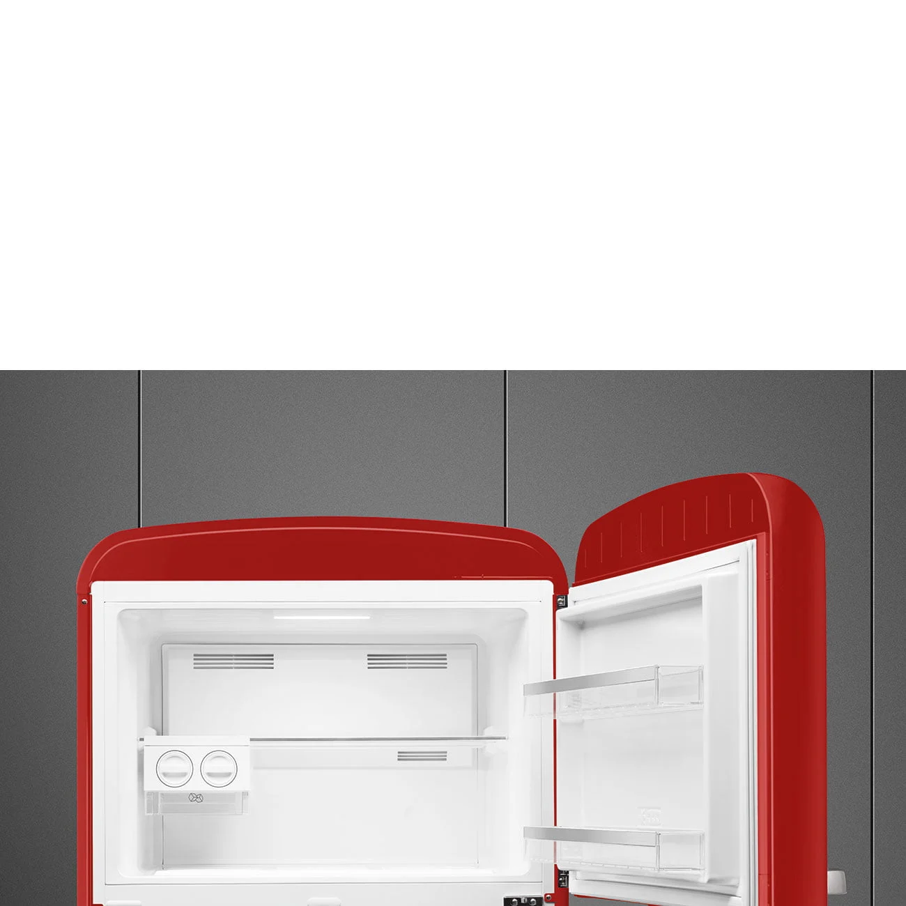 Smeg FAB50RRD5 Retro Dondurucu Üstte 2 Kapılı Buzdolabı Kırmızı Sağ Menteşe - Görsel 4