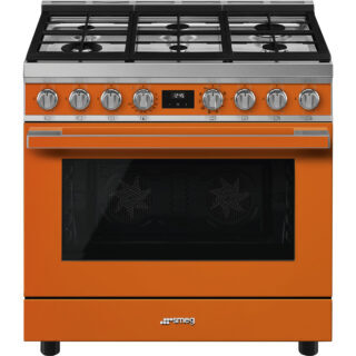 Smeg CPF9GMOR1 Portofino Tek Fırınlı Kuzine 90 cm. Turuncu