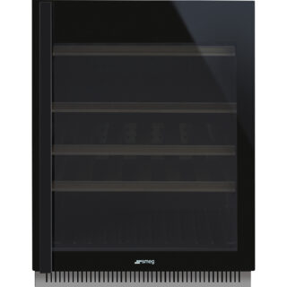 Smeg CVI638RN3 D.S.N Tezgahaltı Şarap Soğutucu 38 Şişe Kapasite Siyah Cam Sağ Ment.