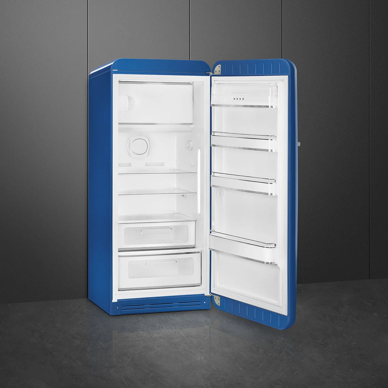 Smeg FAB28RBE5 Retro Tek Kapılı Buzdolabı Lacivert Sağ Menteşe - Görsel 3