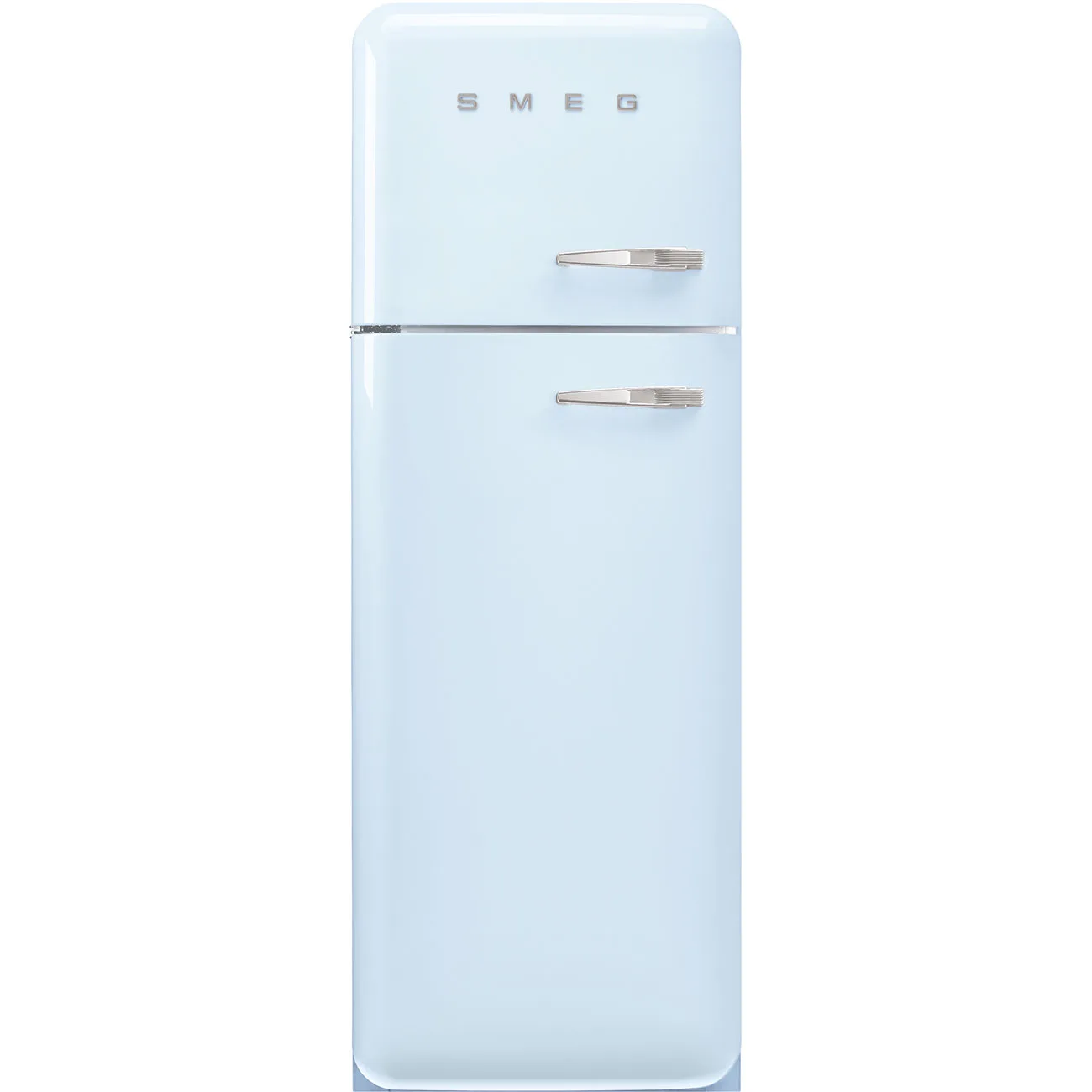 Smeg FAB30LPB5 Retro Dondurucu Üstte 2 Kapılı Buzdolabı Pastel Mavi Sol Menteşe