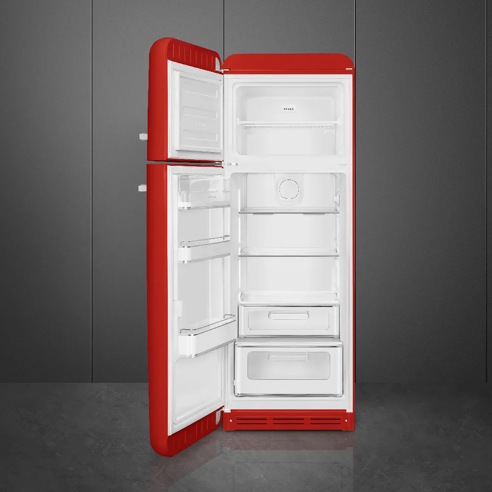 Smeg FAB30LRD5 Retro Dondurucu Üstte 2 Kapılı Buzdolabı Kırmızı Sol Menteşe - Görsel 2