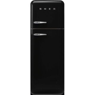 Smeg FAB30RBL3 Retro Dondurucu Üstte 2 Kapılı Buzdolabı Siyah Sağ Menteşe
