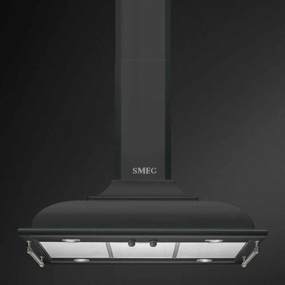 Smeg KCI19AOE Cortina Ada Davlumbaz 90 cm. Antrasit Rustik - Görsel 2