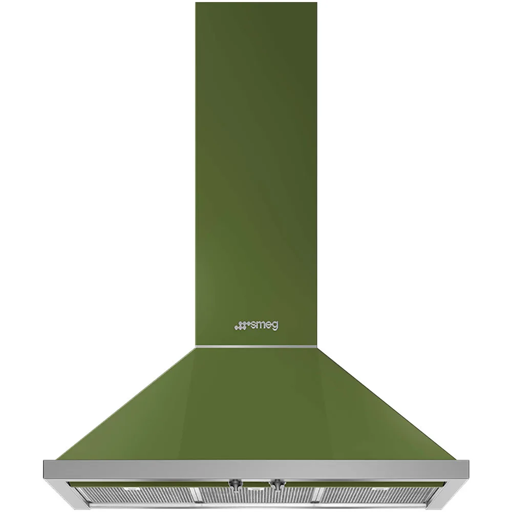 Smeg KPF9OG Portofino Duvar Davlumbaz 90 cm. Zeytin Yeşil