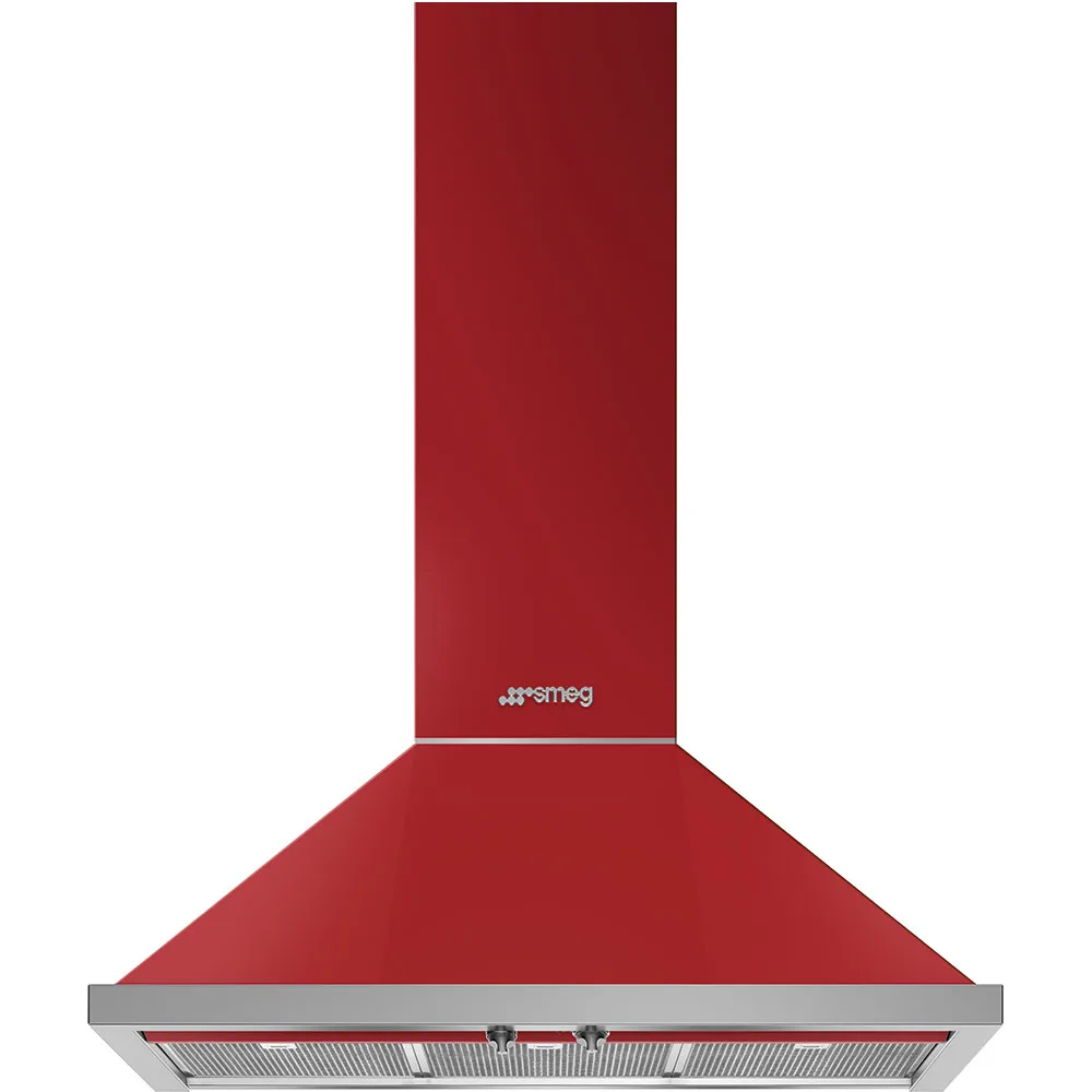 Smeg KPF9RD Portofino Duvar Davlumbaz 90 cm. Kırmızı