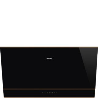 Smeg KV694R D.S.N. Autovent Yatay Duvar Davlumbaz 90 cm. Siyah Cam Bakır Estetik