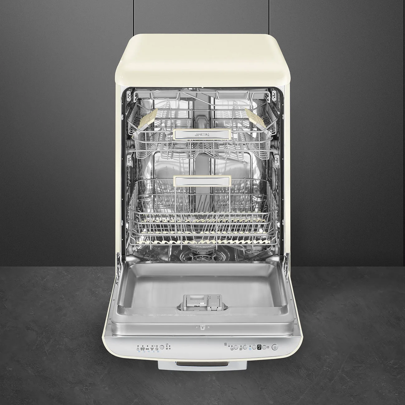 Smeg LVFABCR3 Retro Solo Bulaşık Makinesi Krem - Görsel 3