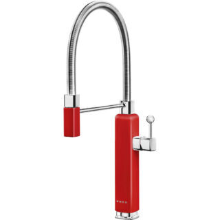 Smeg MDF50RD Retro Armatür Spiralli Kırmızı