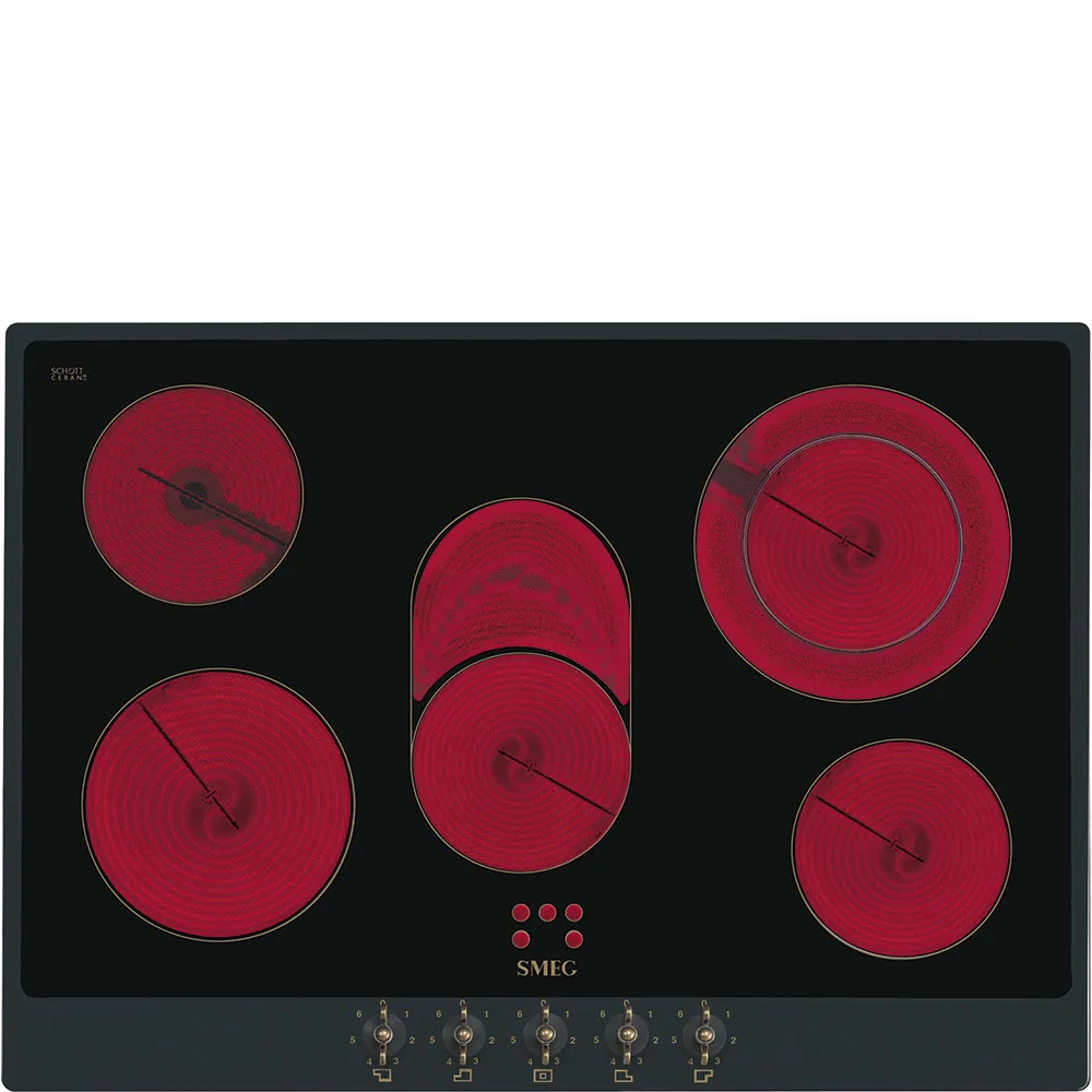 Smeg P875AO Colonial Elektrikli Ocak 71.8 cm. Antrasit Rustik