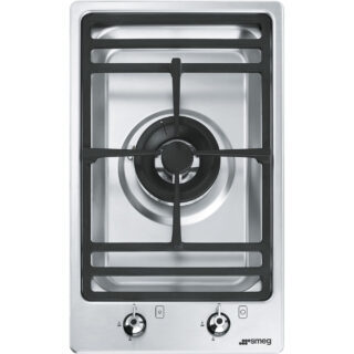 Smeg PGF31G-1 Domino Klasik Seri Ankastre 1 Wok Gözlü Gazlı Ocak 31 cm. Çelik