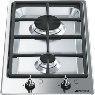 Smeg PGF32G Domino Klasik Seri Ankastre 2 Gözlü Gazlı Ocak 31 cm. Çelik