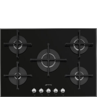 Smeg PV175N2 Linea Gazlı Ocak 72 cm. Siyah Cam