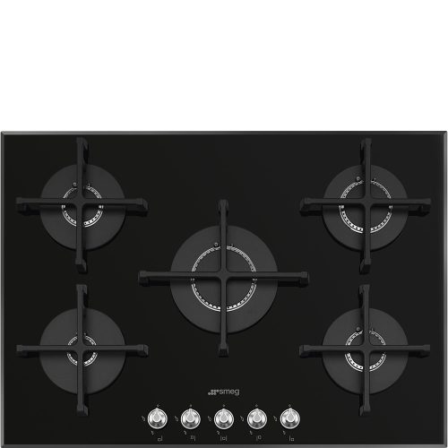 Smeg PV175N2 Linea Gazlı Ocak 72 cm. Siyah Cam