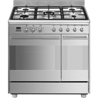 Smeg SCB92MX8 Klasik Seri 2 Fırınlı Üstü Gazlı Kuzine 90 cm. Çelik