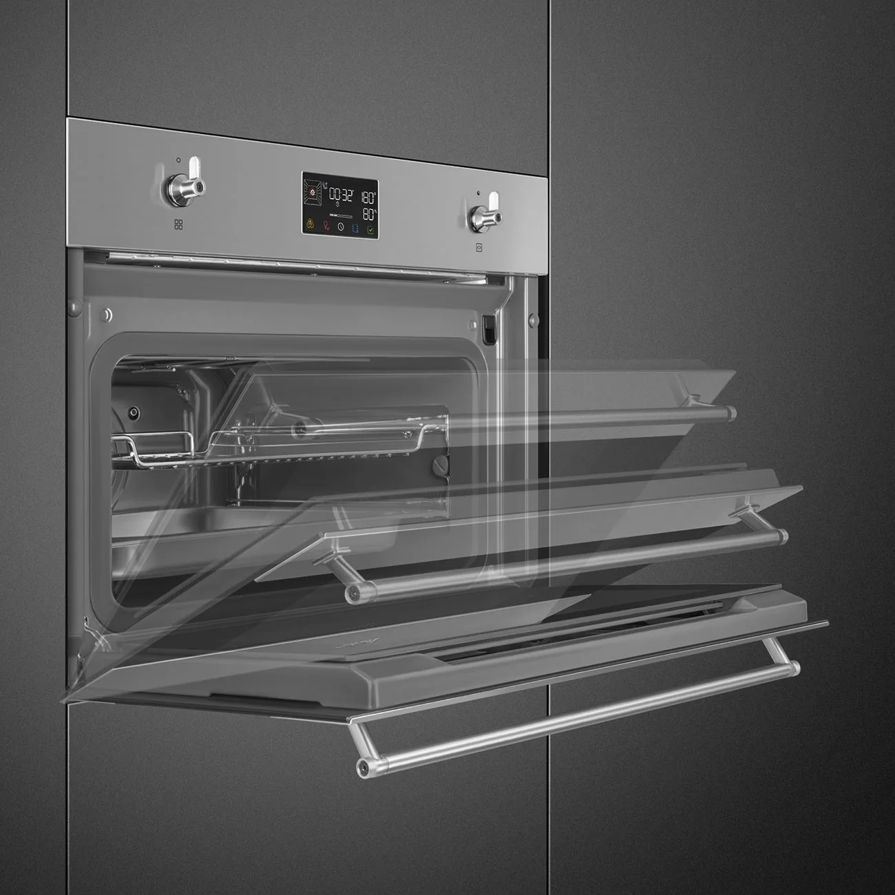 Smeg SO4302S3X Klasik Seri Galileo Steam100 Kombi %100 Buharlı Fırın H:45 cm. Çelik - Görsel 6