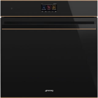 Smeg SO6604S4PNR D.S.N. Steam100 Pro Galileo %100 Kombi Buharlı Fırın H:60 cm. Siyah Cam Bakır Estetik