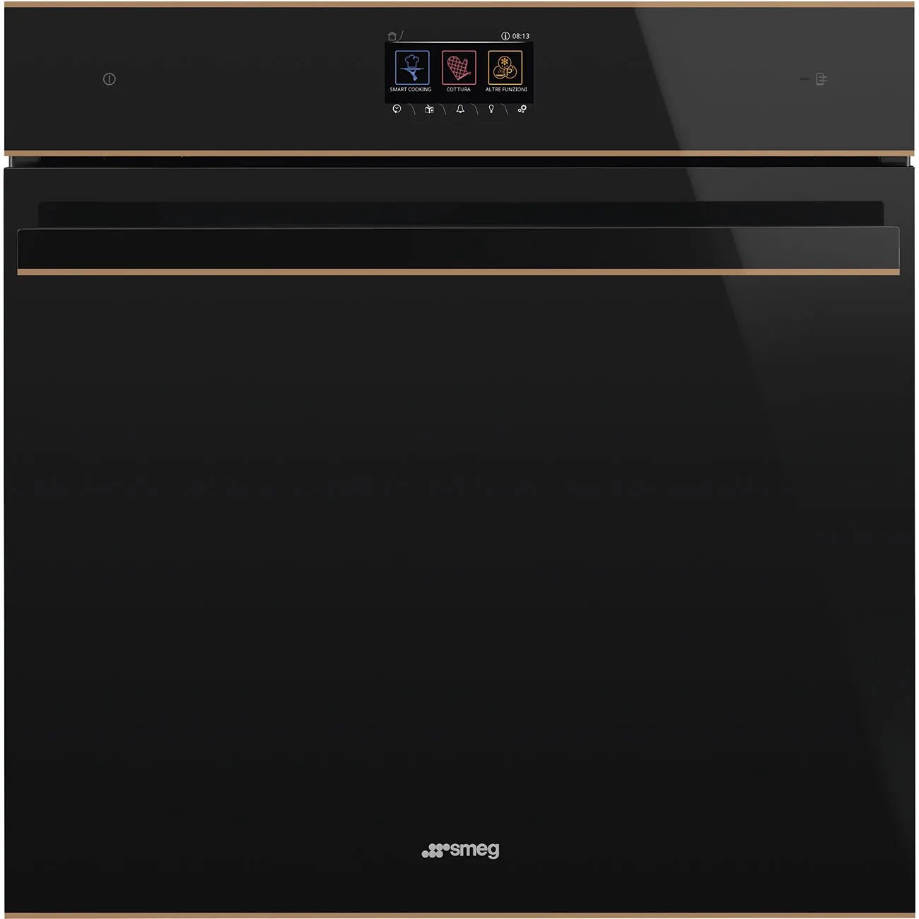 Smeg SOP6604TPNR D.S.N. Galileo Pirolitik Fırın 60 cm. Siyah Cam Bakır Estetik