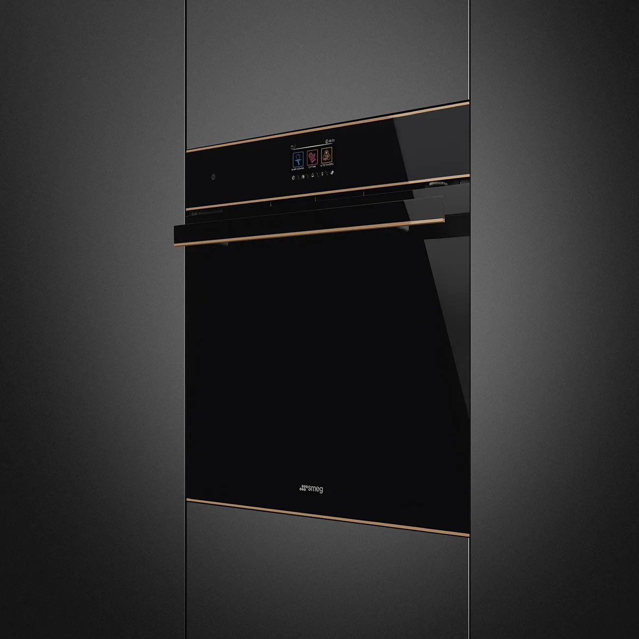Smeg SOP6604TPNR D.S.N. Galileo Pirolitik Fırın 60 cm. Siyah Cam Bakır Estetik - Görsel 2