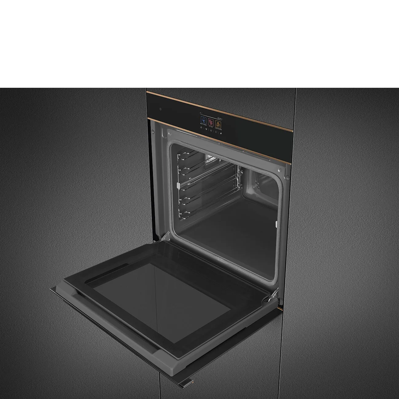 Smeg SOP6604TPNR D.S.N. Galileo Pirolitik Fırın 60 cm. Siyah Cam Bakır Estetik - Görsel 8