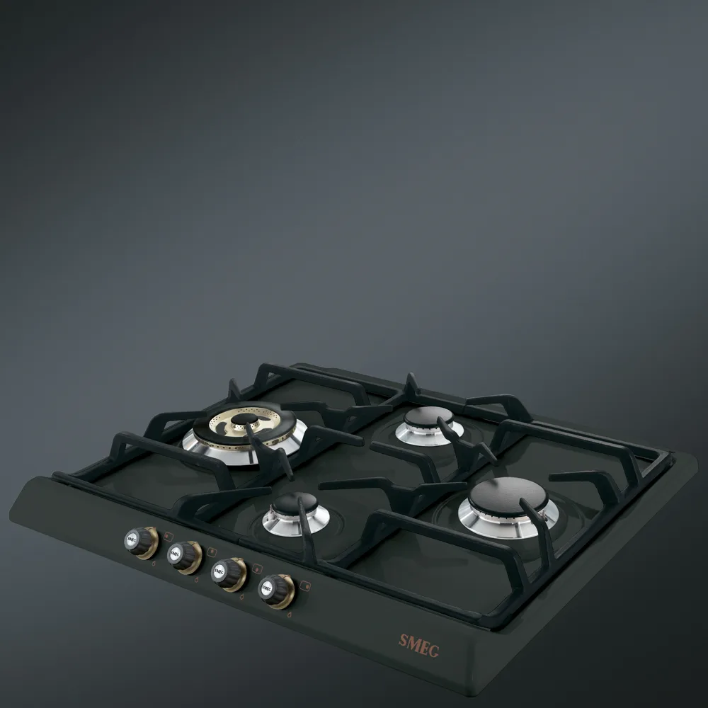 Smeg SR764AO Cortina Gazlı Ocak 60 cm. Antrasit Rustik - Görsel 3