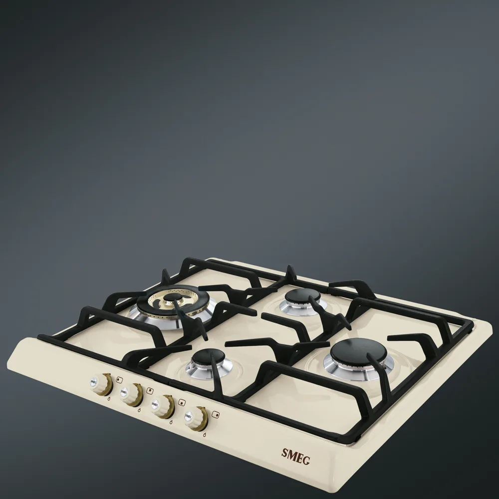 Smeg SR764PO Cortina Gazlı Ocak 60 cm. Krem Rustik - Görsel 2