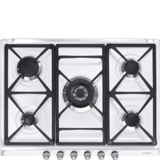 Smeg SR775BS Cortina Gazlı Ocak 70 cm. Beyaz Mat Gümüş