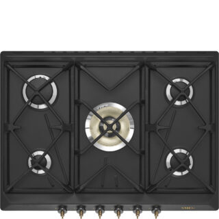Smeg SRV876AOGH Colonial Gazlı Ocak 70 cm. Antrasit Rustik